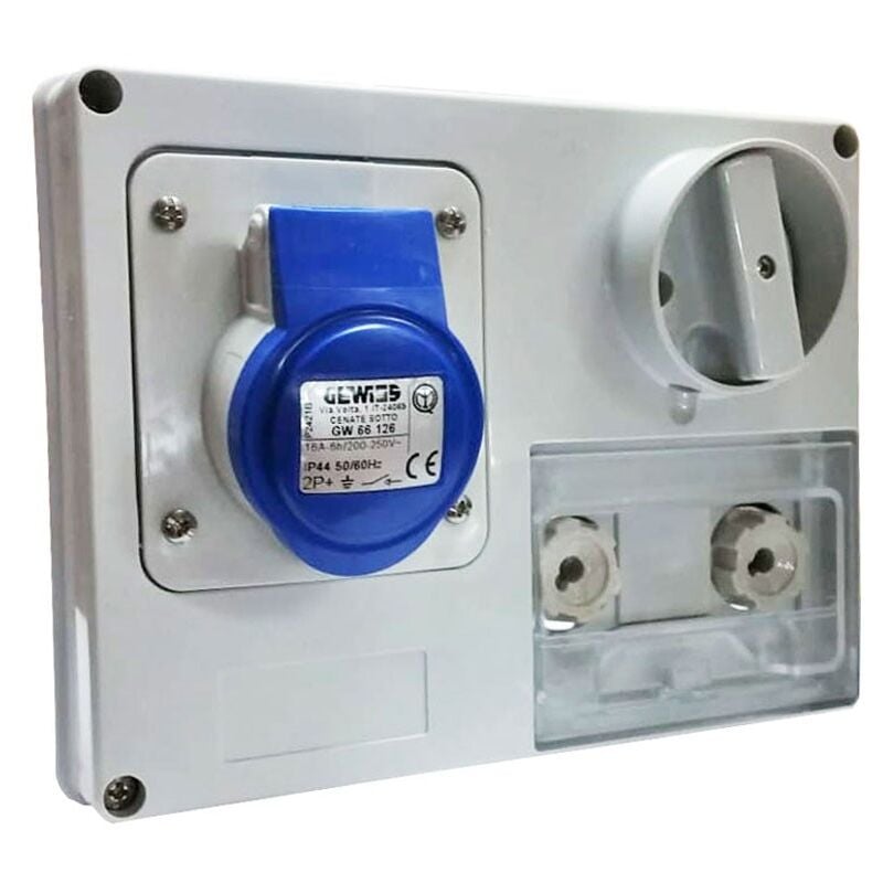 foto del prodotto presa interbloccata gewiss 2p t 16a ip44 220v senza cassetta gw66126