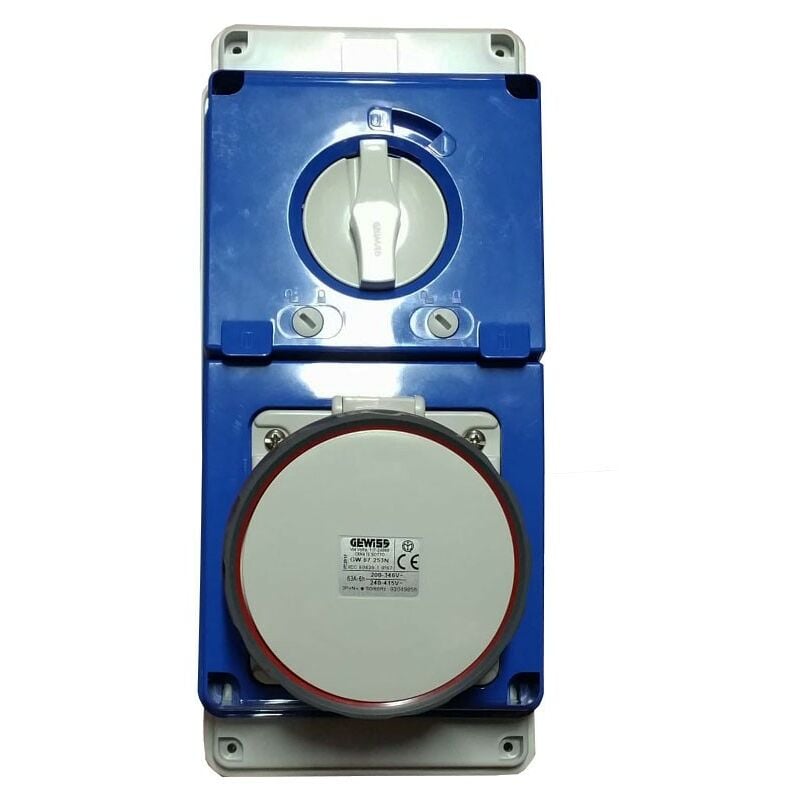 foto del prodotto presa interbloccata gewiss 3p n t 63a ip67 380v gw67253n