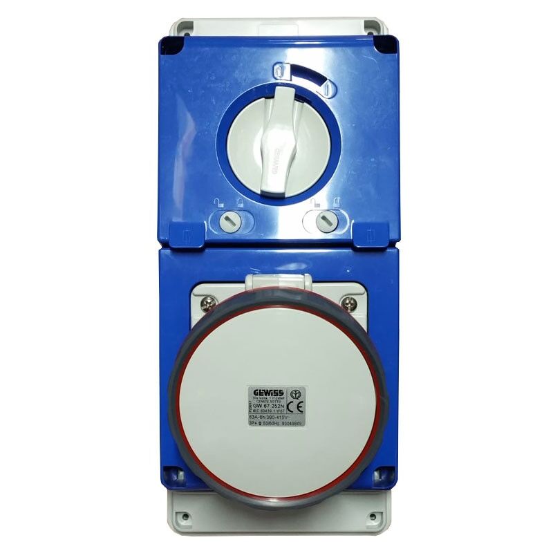 foto del prodotto presa interbloccata gewiss 3p t 63a ip67 380v gw67252n