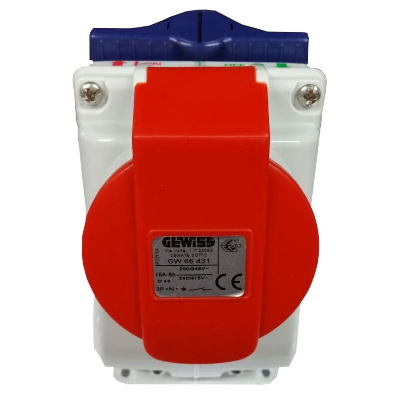 foto del prodotto presa interbloccata gewiss verticale 3p n t 16a ip44 gw66431