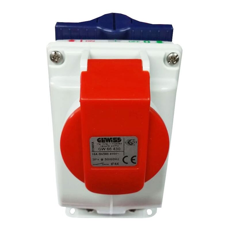 foto del prodotto presa interbloccata gewiss verticale 3p t 16a ip44 gw66430