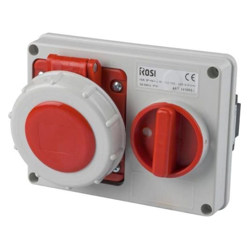 foto del prodotto presa interbloccata orizzontale con sezionatore, ad incasso, 380v, 5 poli, 16a, ip67 rosi 14.3416r6 i