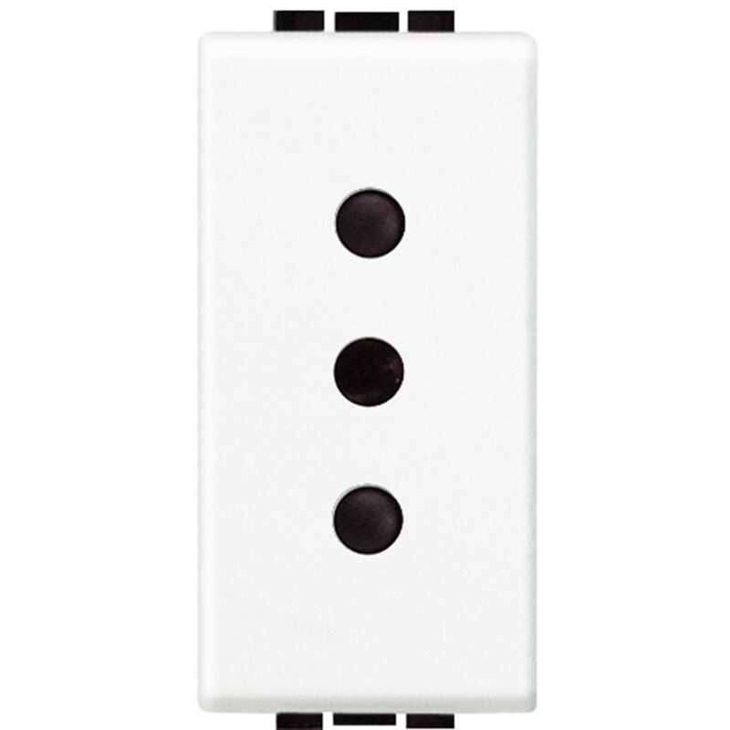 foto del prodotto presa light 2p t 10a 250vac interasse 19mm bianco bticino n4113