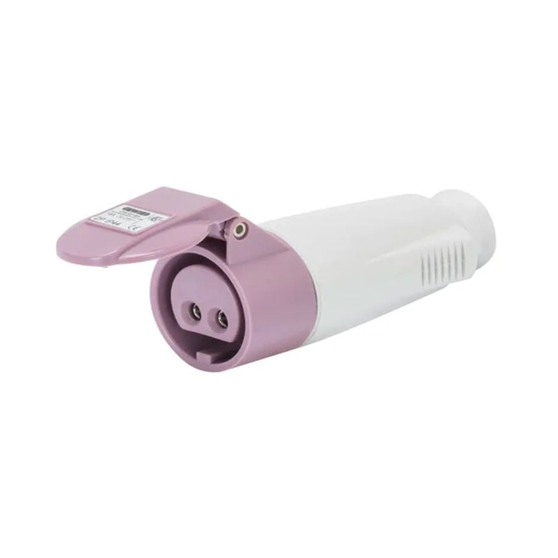 foto del prodotto presa mobile dritta ip44 2p 16a 20 25v 50 60hz viola cablaggio a vite