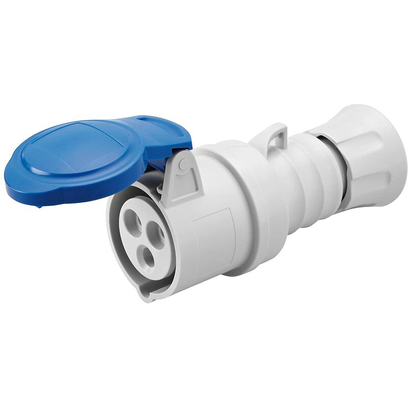 foto del prodotto presa mobile dritta ip54 2p t 32a 200 250v 50 60hz blu cablaggio a vite