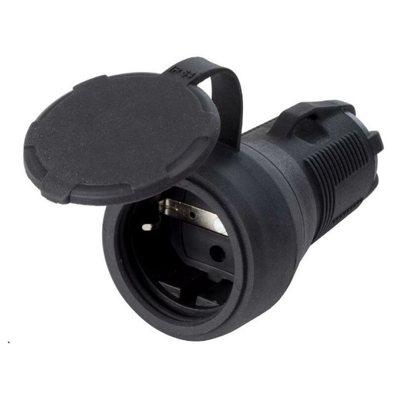 foto del prodotto presa mobile rosi in gomma 2p t 16a ip54 nero 83410