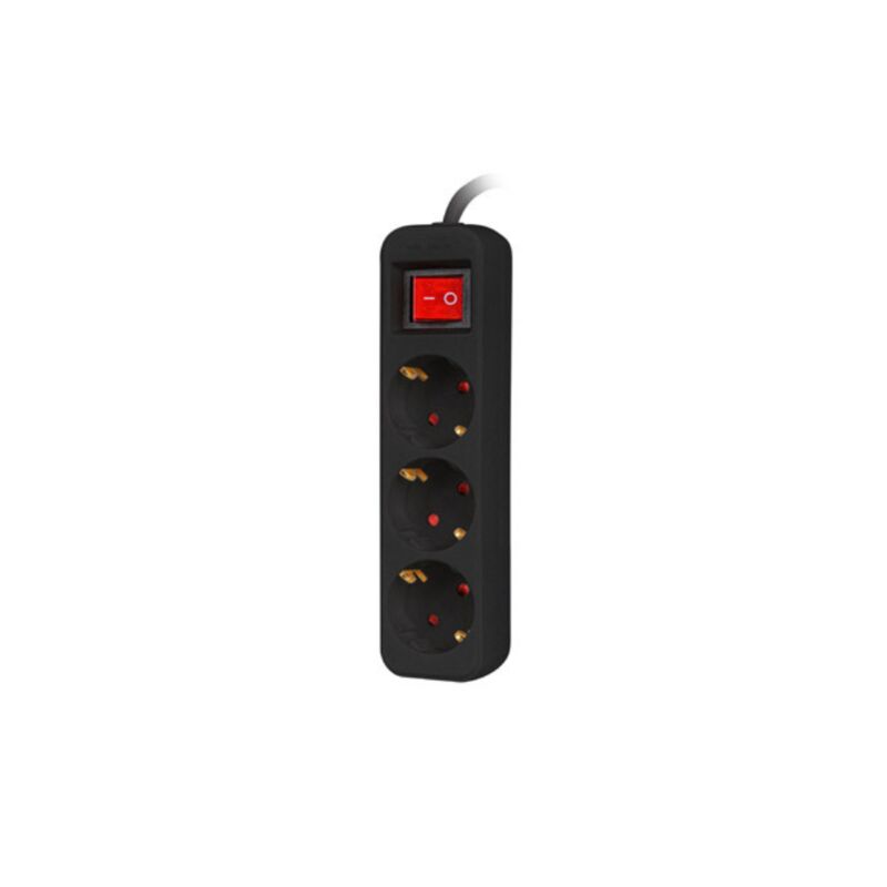foto del prodotto presa multipla lanberg 3 prese schuko con protezione nera 1,5m