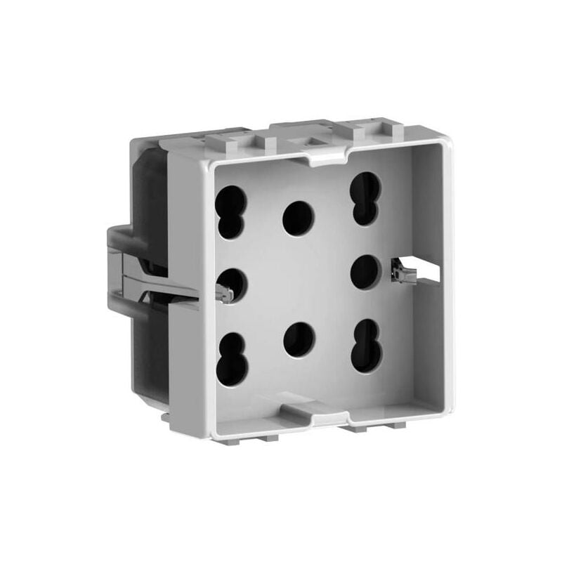 foto del prodotto presa multistandard 1 schuko o 2 bipasso compatibile con bticino matix, 250 v, bianco