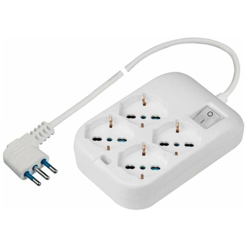 foto del prodotto presa quadrupla pluristandard - 1,5 metri - h05vv-f 3 x 1mm