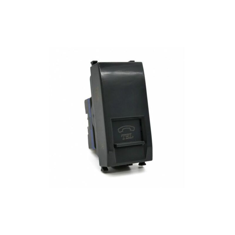foto del prodotto presa rj11 telefonica 4 pin nera vimar plana compatibile