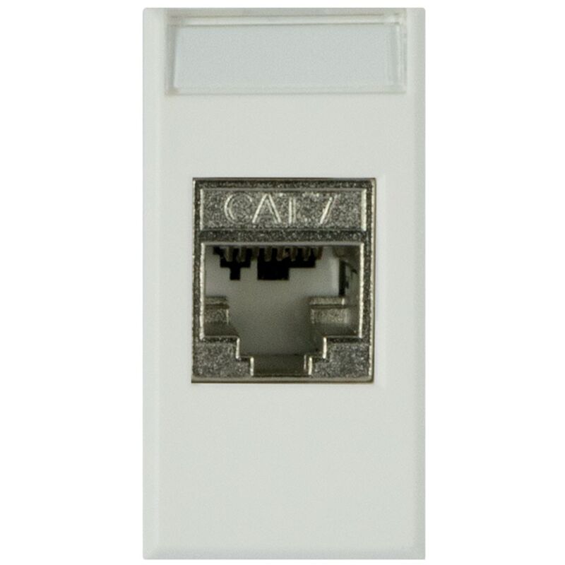 foto del prodotto presa rj45 cat6 non schermata 1 modulo bianco whitek s44 ave 446027c6
