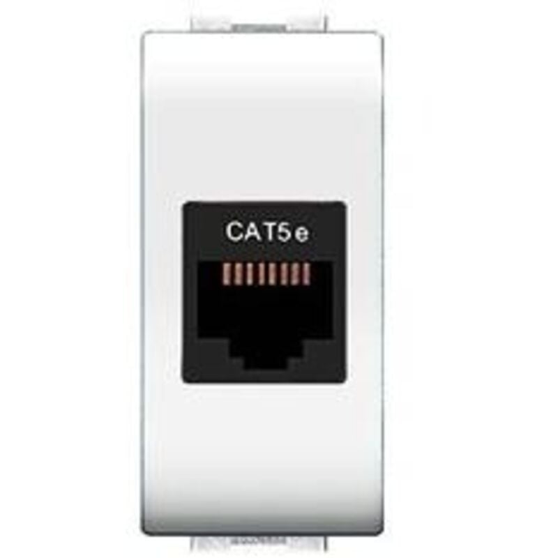 foto del prodotto presa rj45 mylife cat.5e utp bianco elettrocanali cod. ecl4083wh