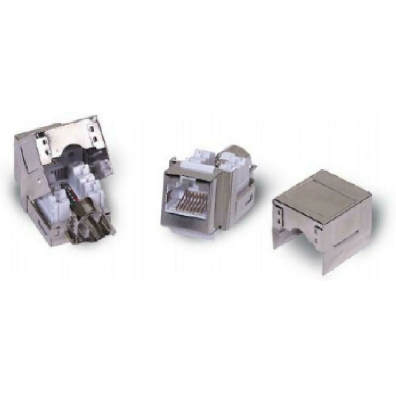 foto del prodotto presa rj45 schermata cat5 compatibile con keystone 2001014 qubix