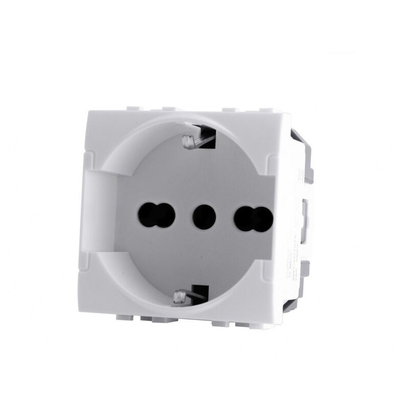 foto del prodotto presa schuko 10 16a compatibile con living light international air prese spina 2p presa elettrica a muro spina bianco