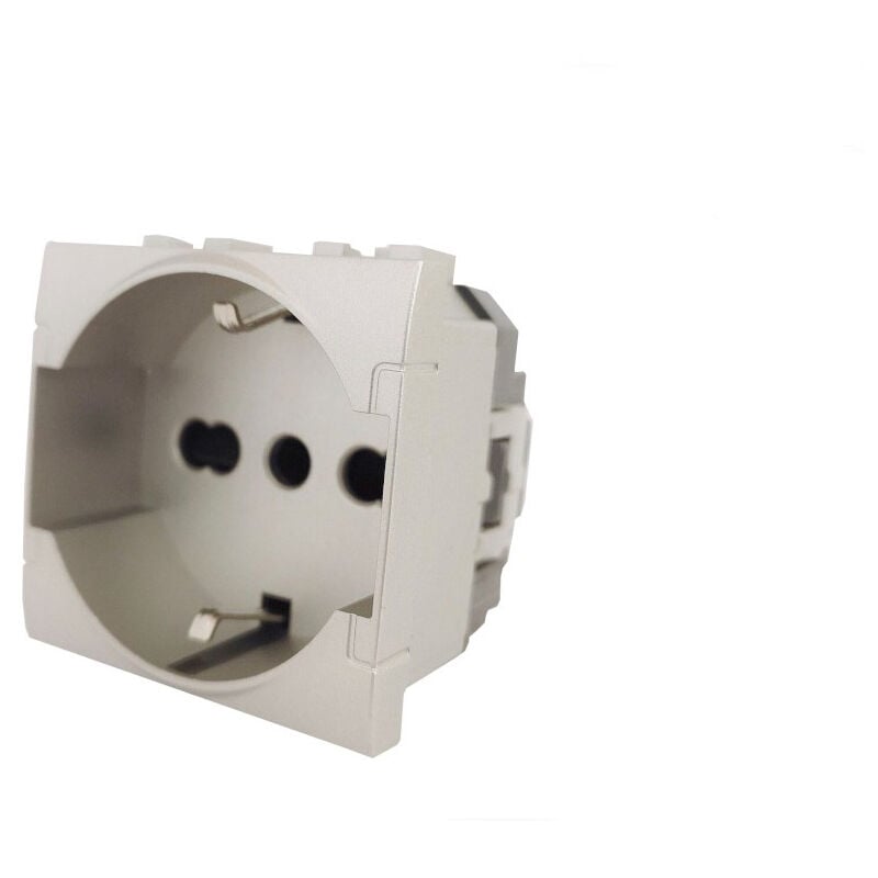 foto del prodotto presa schuko 10 16a compatibile con living light international air prese spina 2p presa elettrica a muro spina silver