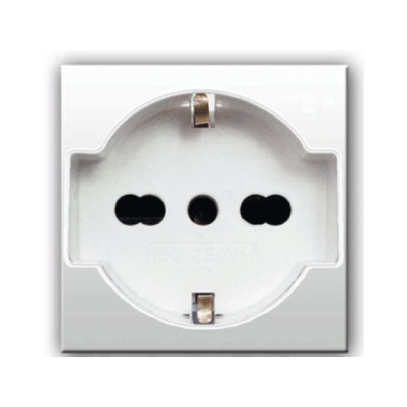 foto del prodotto presa schuko bipasso ave domus s44 2p t 10 16a 2 moduli bianco 441090 15ts