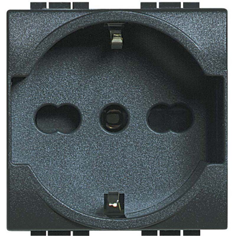 foto del prodotto presa schuko bipasso bticino living light 2p t 10 16 a 230 v antracite