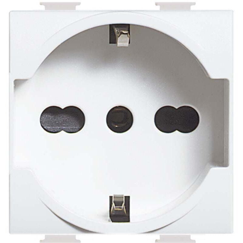 foto del prodotto presa schuko bipasso bticino living light 2p t 10 16 a 230 v bianco