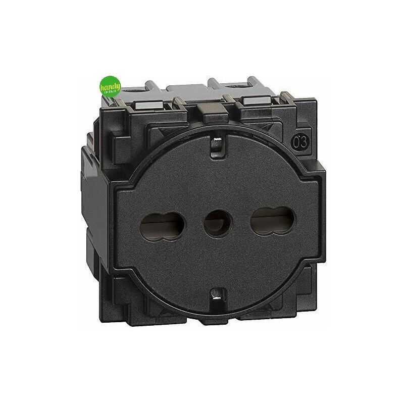 foto del prodotto presa schuko bipasso bticino living now 2p t 10 16 a 230 v nero