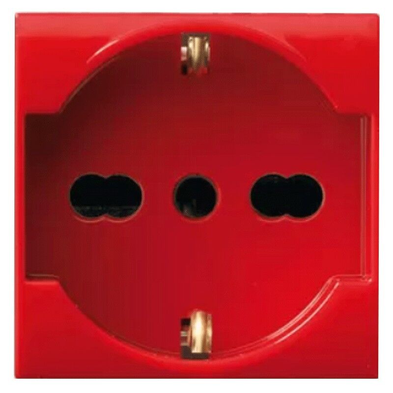 foto del prodotto presa schuko bipasso rossa s44 2 moduli 442090 15tsr ave