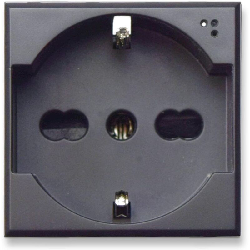 foto del prodotto presa schuko bipasso tekla s44 colore grigio 2p t 10 16a 250v finitura opaca 2m