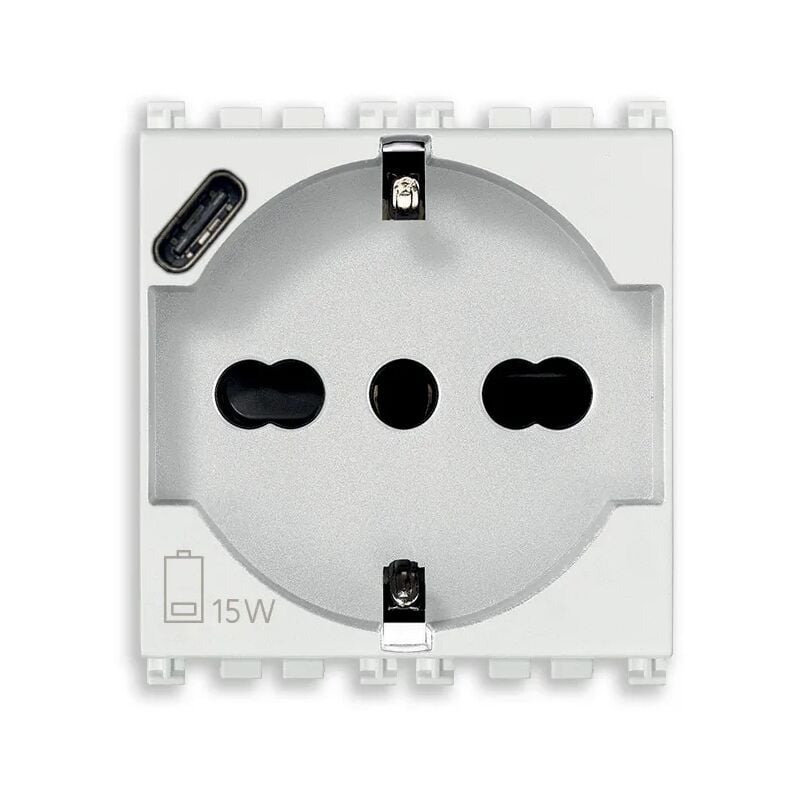 foto del prodotto presa schuko con usb vimar ark bianco 19210.usb.b