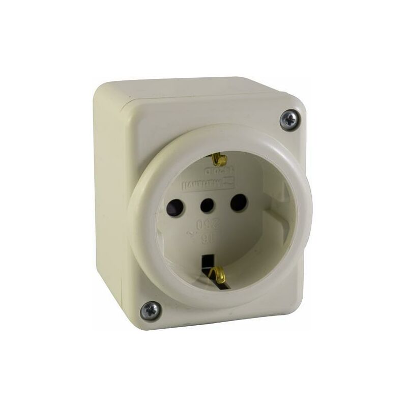 foto del prodotto presa schuko da parete 2p 16a minicanalina ip20 maurer