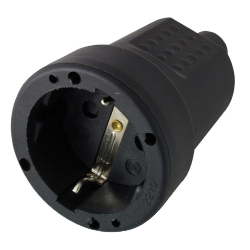 foto del prodotto presa schuko gomma 16a nero maurer 4.8mm cf. busta
