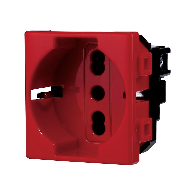 foto del prodotto presa schuko rosso 2p t 16a compatibile matix bticino mt2116 ettroit