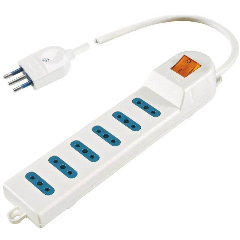 foto del prodotto presa sestupla 10a 2p t con interruttore 1,5m