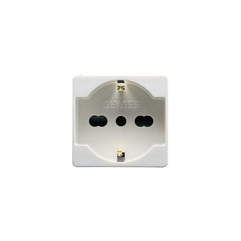 foto del prodotto presa standard bipasso shuko 250v 2p+t 16a 2 moduli system white