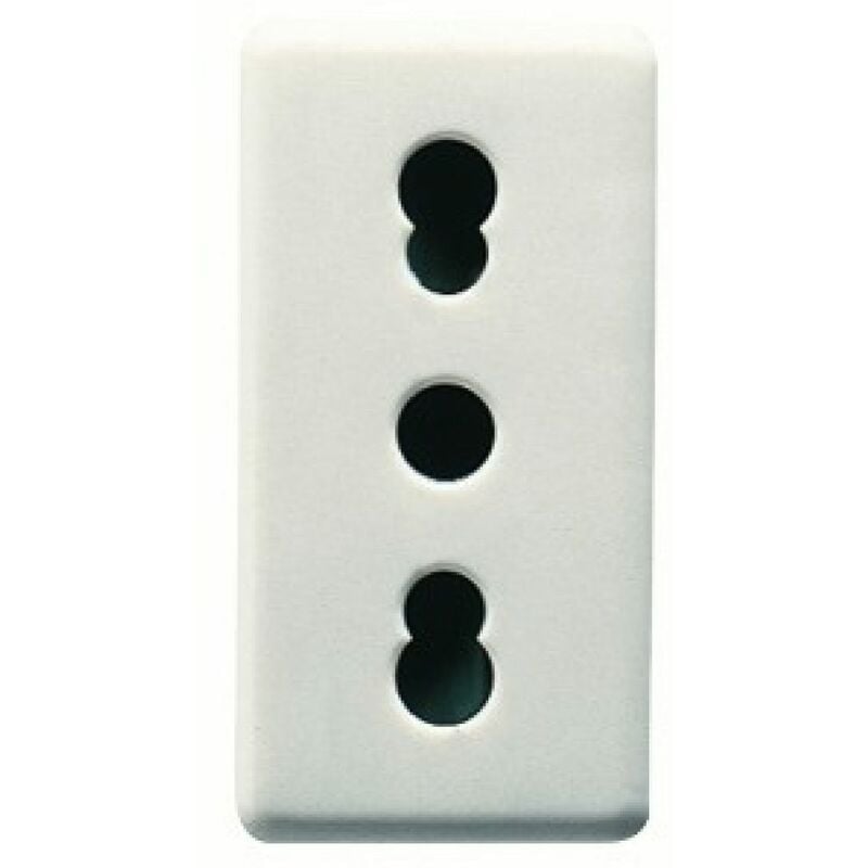 foto del prodotto presa standard italiana 250v 2p t 16a bivalente 1 modulo, system white