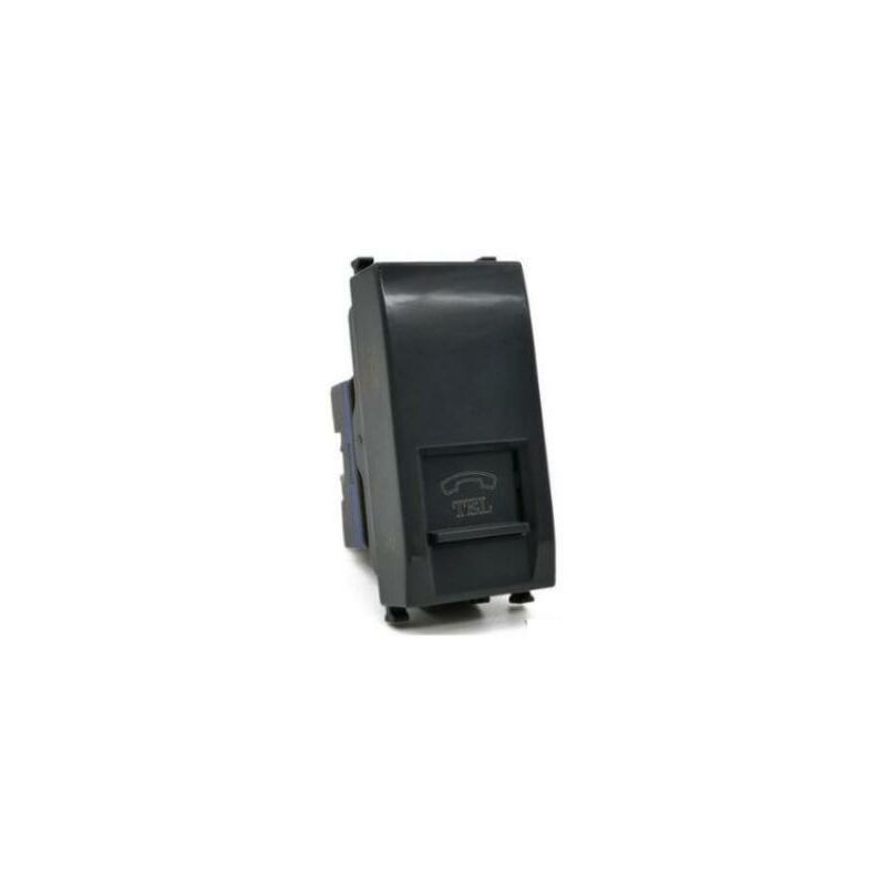foto del prodotto presa telefonica gem compatibile con vimar plana 14320 nero 623n