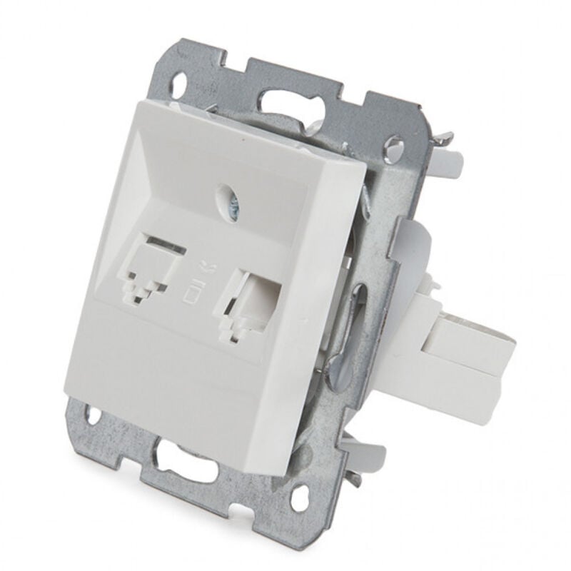 foto del prodotto presa telefonica panasonic karre 1 x rj11 bastidor metallolo garras copertura frontale bianca