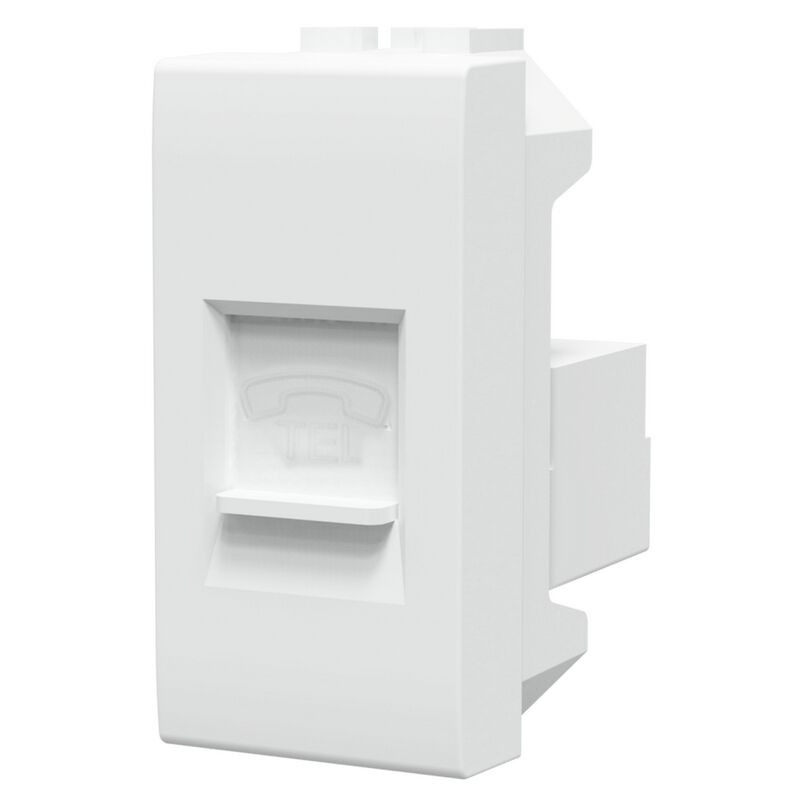 foto del prodotto presa telefonica rj11 bianca compatibile anche con bticino livinglight