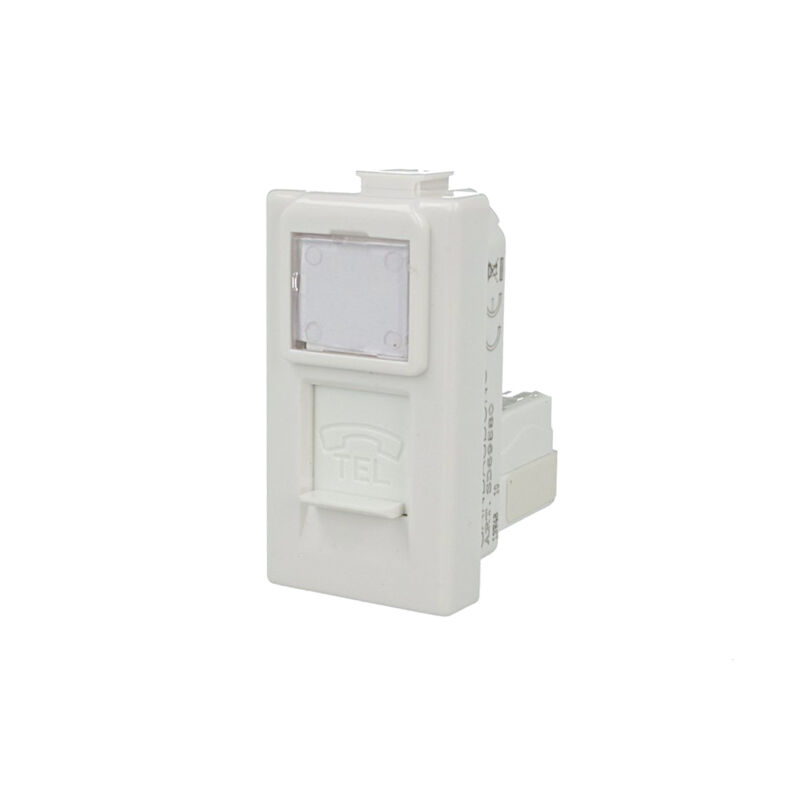 foto del prodotto presa telefonica rj11 cat3 con portello bianco compatibile matix