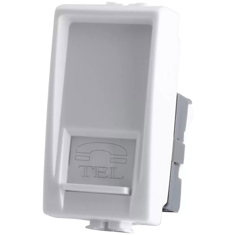 foto del prodotto presa telefonica rj11 compatibile con matix modulo connettore per cavo telefono bianco
