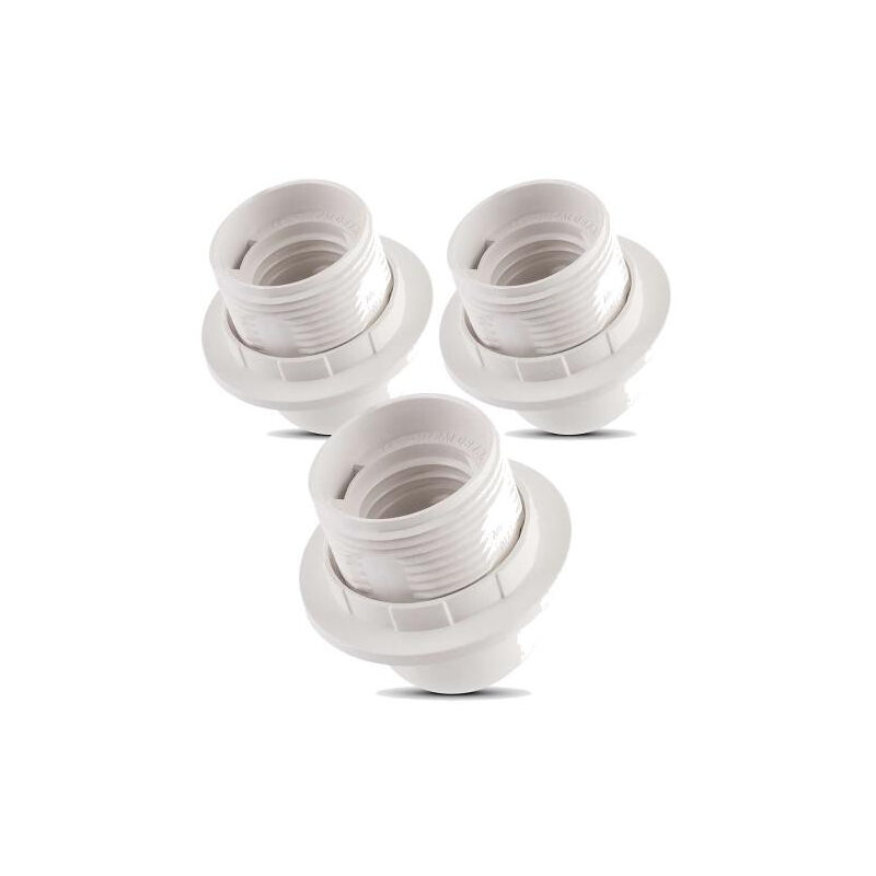foto del prodotto presa termoplastica bianca e27 lot de 3