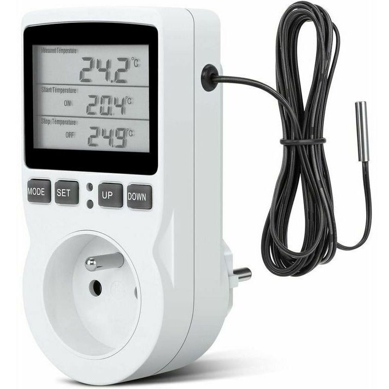foto del prodotto presa termostatica, presa timer digitale, presa digitale programmabile con sonda, timer digitale programmabile, presa termostatica per serra,