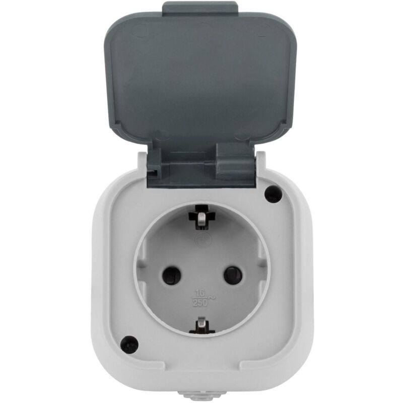 foto del prodotto presa tipo f schuko ip54 grigio