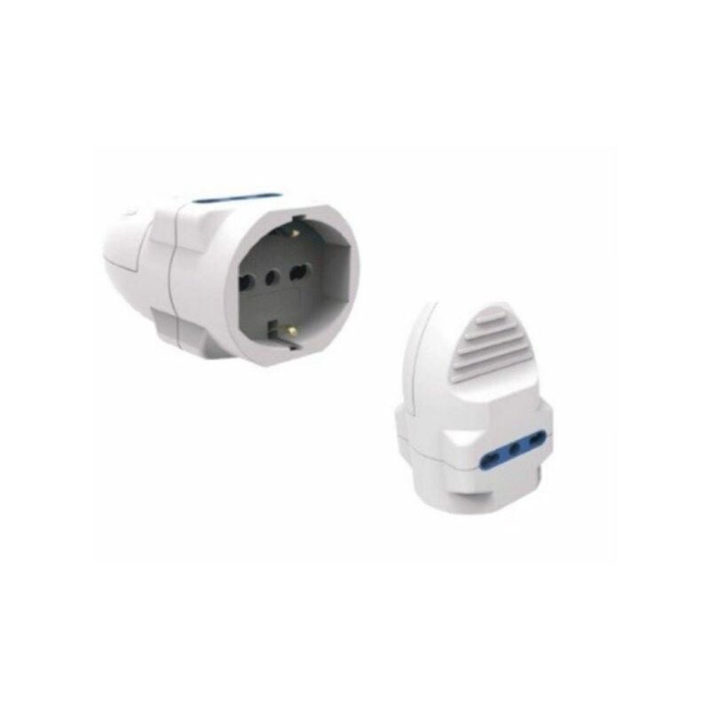 foto del prodotto presa tripla volante 2x2p t e 1 schuko bianco