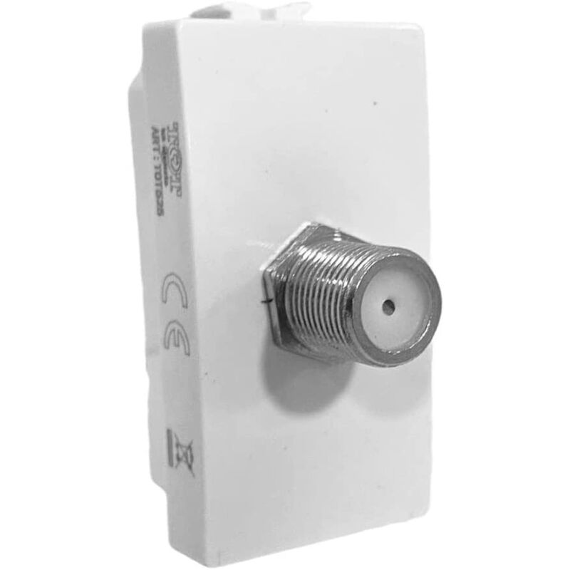 foto del prodotto presa tv a vite satellitare compatibile con matix prese femmina da incasso per moduli bianco