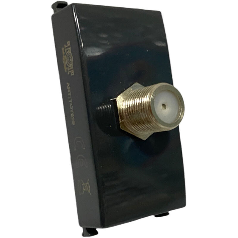 foto del prodotto presa tv a vite satellitare compatibile con vimar plana prese da incasso per moduli nero