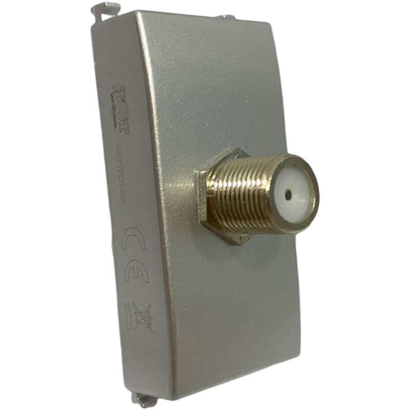 foto del prodotto presa tv a vite satellitare compatibile con vimar plana prese da incasso per moduli silver