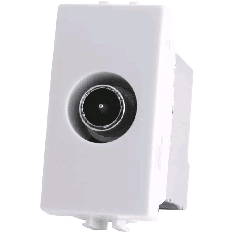 foto del prodotto presa tv derivata compatibile con matix connettore maschio prese da incasso per moduli bianco