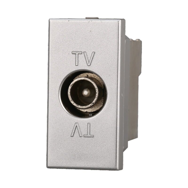 foto del prodotto presa tv maschio grigia compatibile anche con bticino axolute