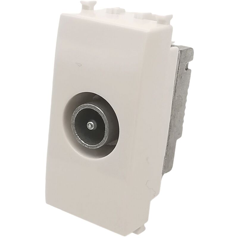 foto del prodotto presa tv passante 1p bianco compatibile vimar plana maschio 9.5mm