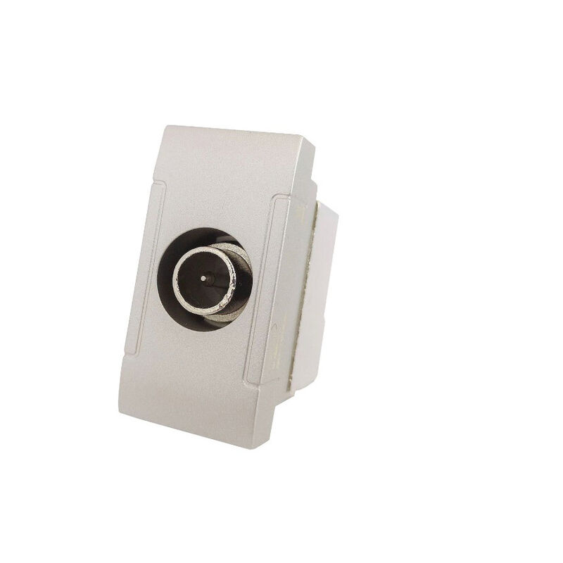 foto del prodotto presa tv passante compatibile con living light international air connettore maschio prese da incasso per moduli silver