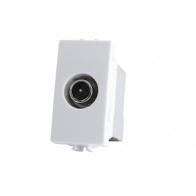 foto del prodotto presa tv passante compatibile con matix connettore maschio prese da incasso per moduli bianco