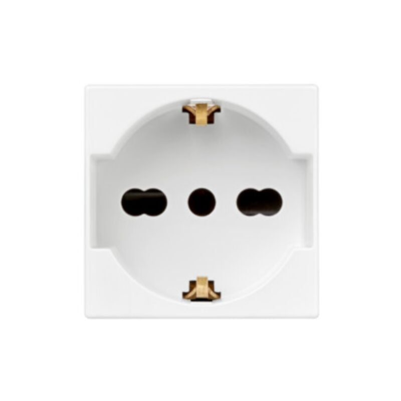 foto del prodotto presa universale p40 urmet 2 moduli 2p t 16a bianco - 12100 310-9
